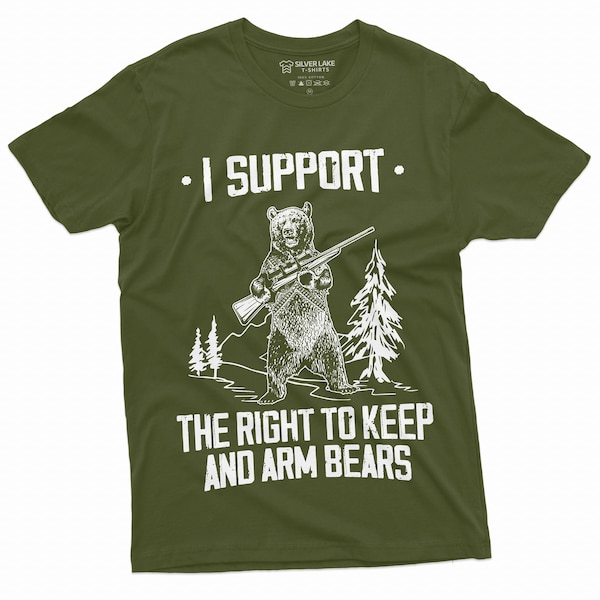 Men's Second Amendment Right to Keep and Arm bears Funny Tee Shirt 4th Of July USA Patriotic Military Tee Shirt