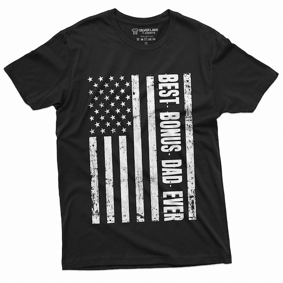 Mens Best Bonus Dad Ever American Flag Tshirt Father Day Gift Mens Best Bonus Dad Ever American Flag Tshirt Father Day Gift