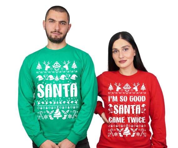 Christmas Chestnuts Shirt - Funny Matching Long Sleeve Tees For Couples & Family (Red, Green, Medium) - View #8