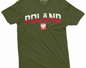 Mens T-Shirt Polska Coat of Arms Eagle World Cup 2018 Football Patriotic Poland 