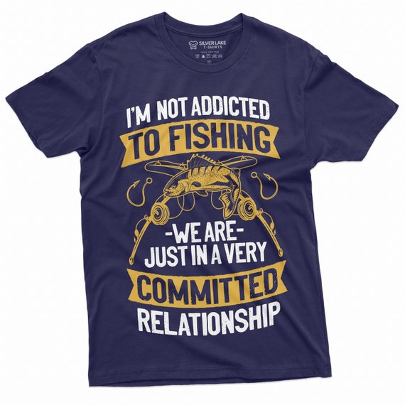 Men's Funny Fishing T-shirt Addicted to Fishing Grandpa Dad Husband Gift Shirt  Fisherman Shirt Birthday Gift Ideas -  UK