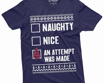 Men's Funny Christmas T-shirt an attempt was made Xmas Costume Tee Shirt Gift for Him humorous ugly sweater style tee shirt