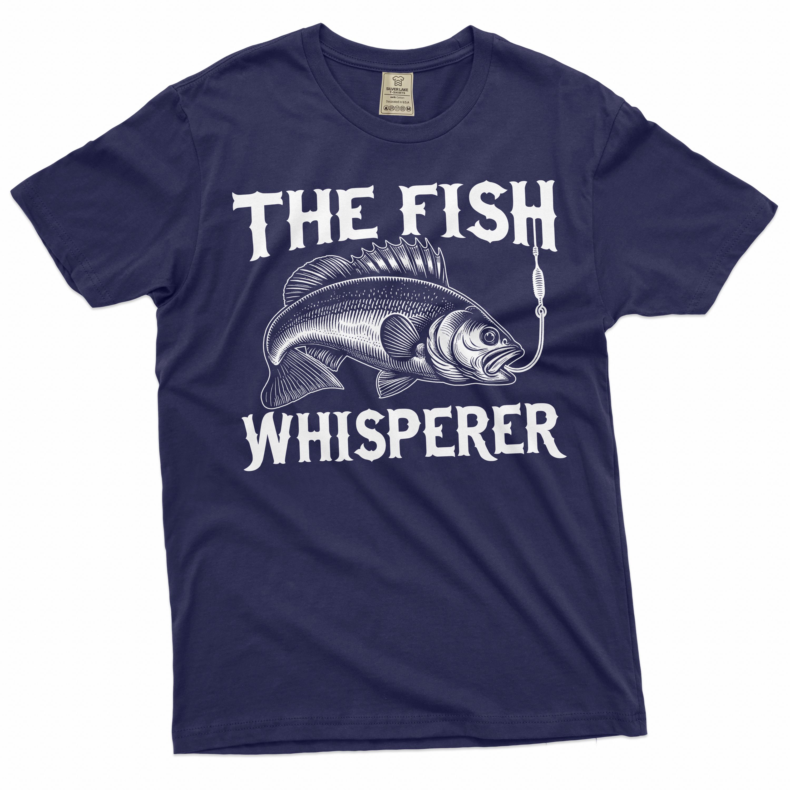 Men's Fishing T-shirt Funny Fishing Whisperer Grandpa Dad Husband