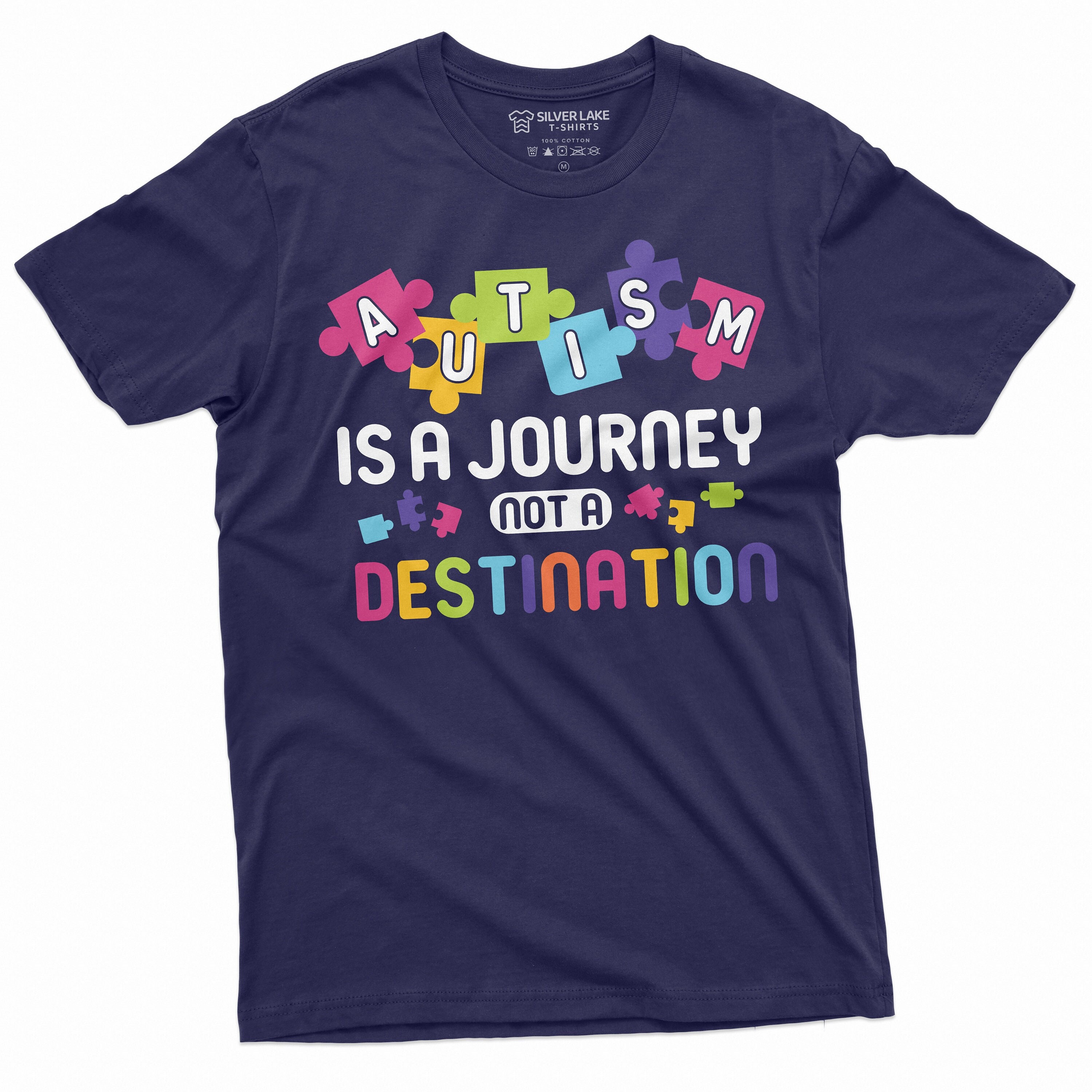 Men's Autism Awareness Tee T-shirt Autism is a Journey not a destination Tee shirt Autistic Autism awareness month puzzle piece t-shirt
