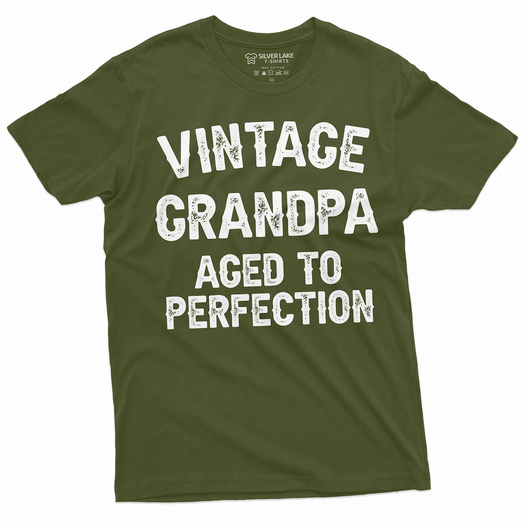 トップス 50-60s Ackermann euro vtg grandpa shirt Men's Grandpa Funny T-shirt Vintage Grandpa Aged to Perfection