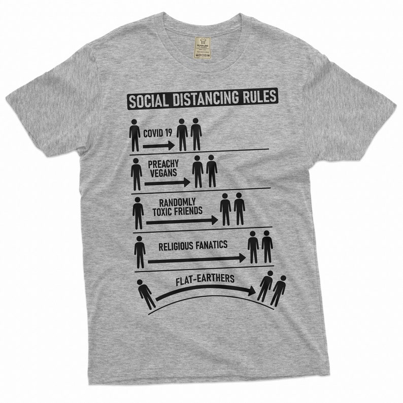 Men's Social Distancing Rules Funny T-shirt Humorous Gift Funny Tee ...