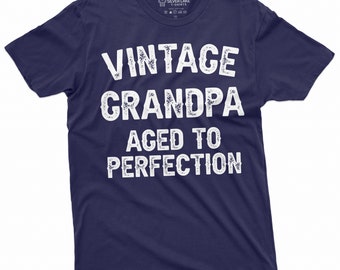 Men's Grandpa Funny T-shirt Vintage Grandpa Aged to Perfection
