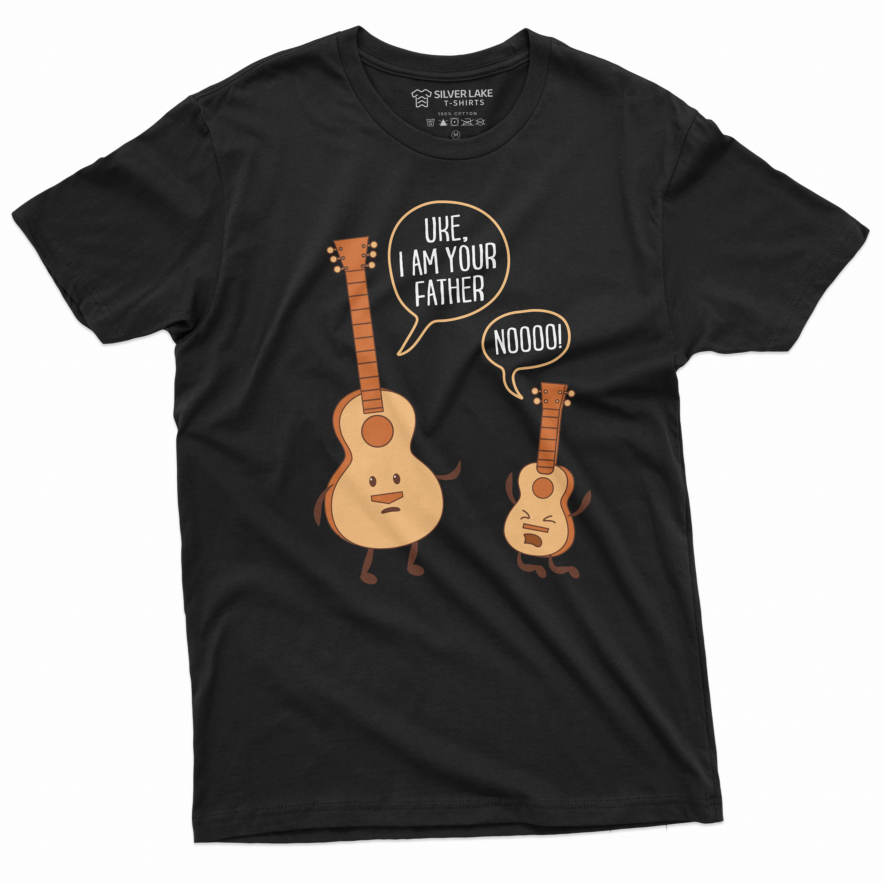 Men's Guitar T-shirt Funny Ukulele Father Tee Shirt Guitarist