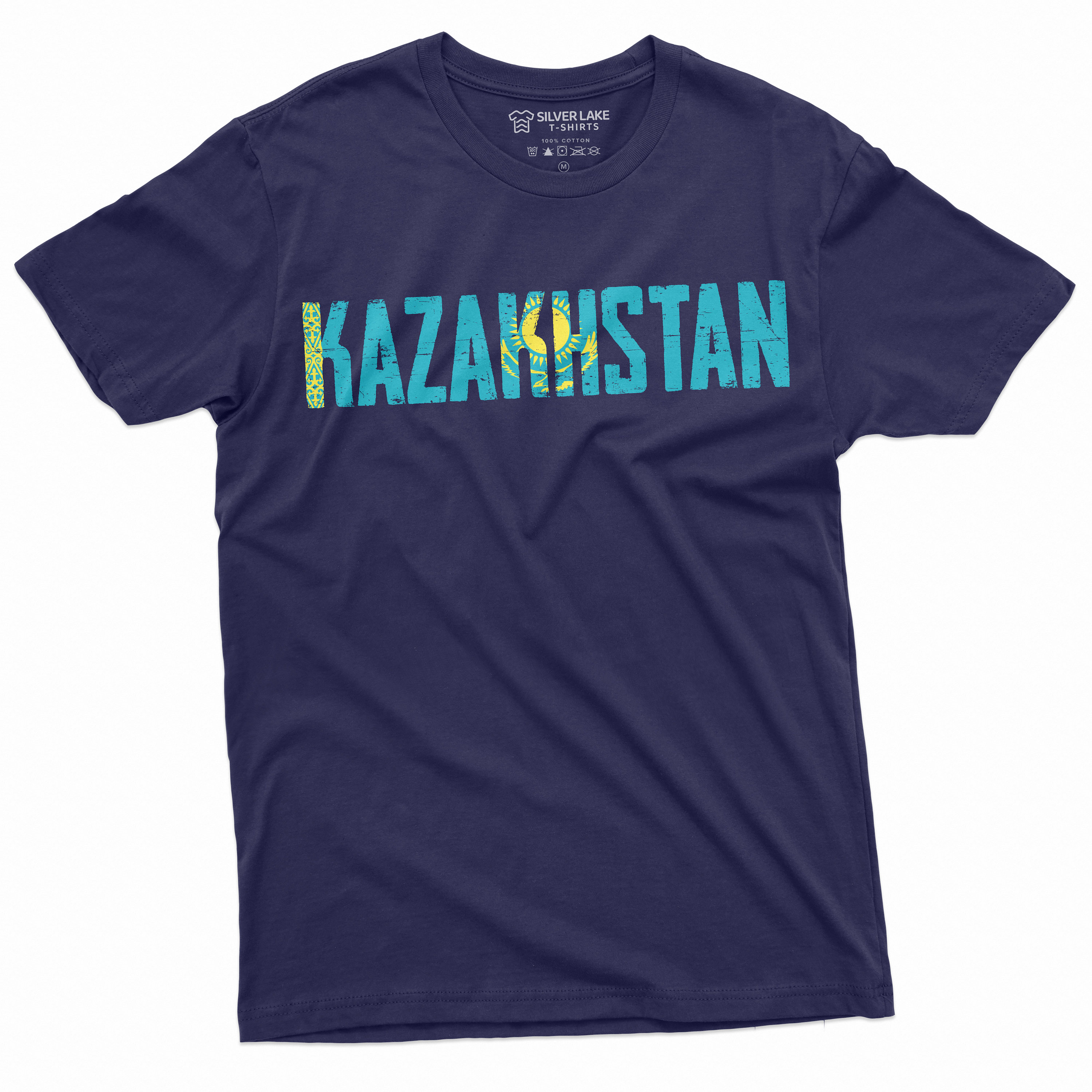 Men's Kazakhstan T-shirt Kazakhstani Flag Coat of Arms Country