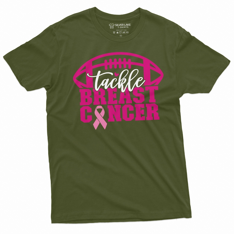 Tackle Breast Cancer T-shirt Womens Mens Unisex Awareness Tee Shirt Fight Cancer Sports Tee Shirt Awareness day Tee image 5