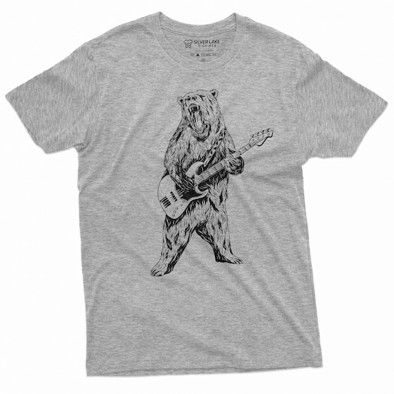 Music Band Bear Guitarist Tee Shirt | Men's Guitar Gifts Tee Shirt | Bear with Guitar country music tee shirt Christmas Gift ideas