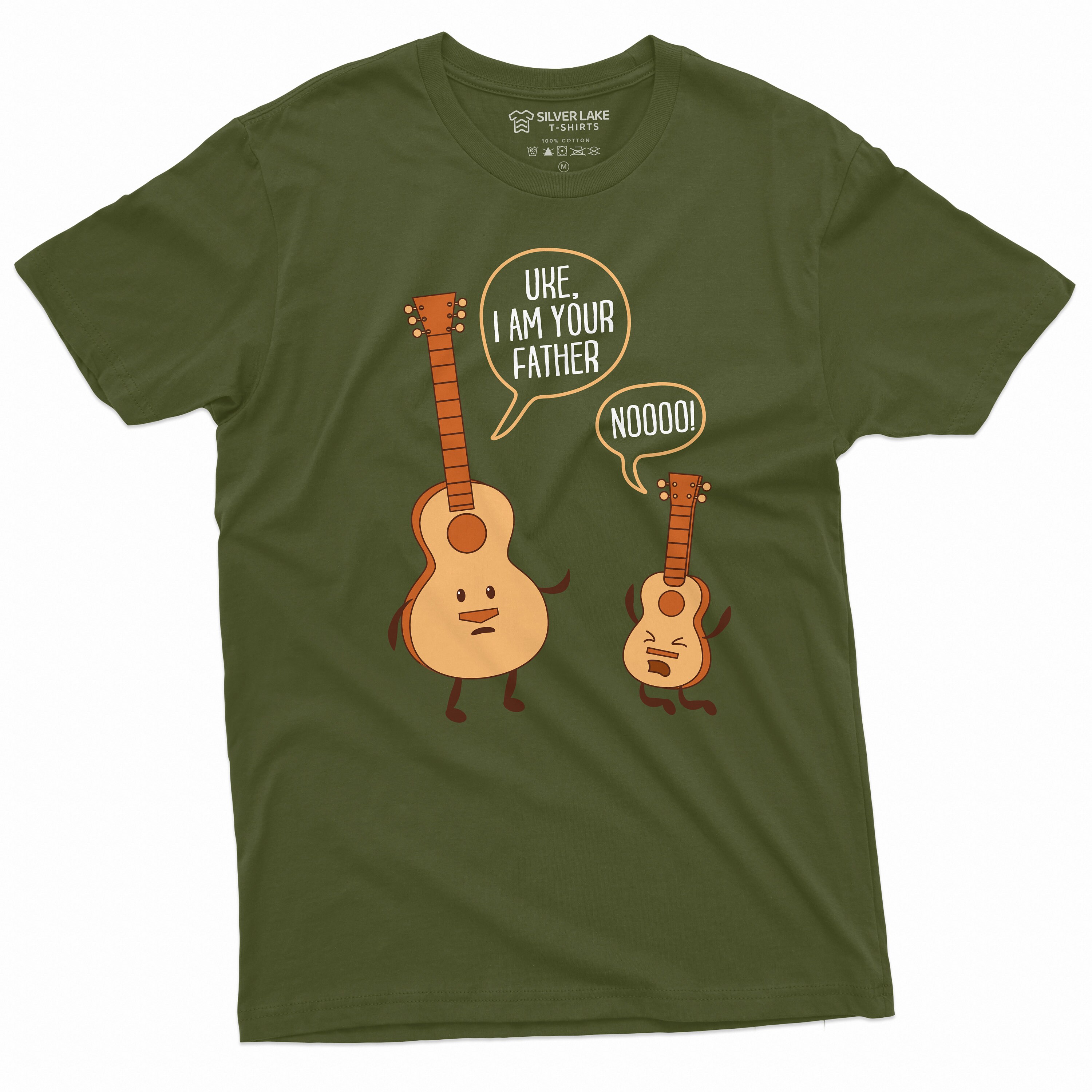Men's Guitar T-shirt Funny Ukulele Father Tee Shirt Guitarist