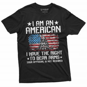 Camiseta patriótica de la Segunda Enmienda para hombre, derecho a portar armas, Constitución del 4 de julio, camiseta, camiseta con la bandera estadounidense de EE. UU., camiseta de regalo. imagen 2