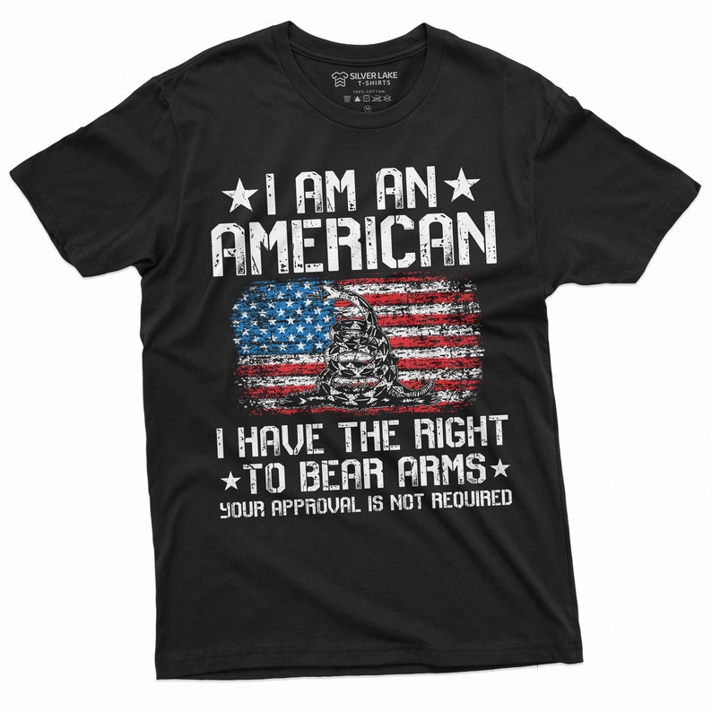 Camiseta patriótica de la Segunda Enmienda para hombre, derecho a portar armas, Constitución del 4 de julio, camiseta, camiseta con la bandera estadounidense de EE. UU., camiseta de regalo. imagen 2
