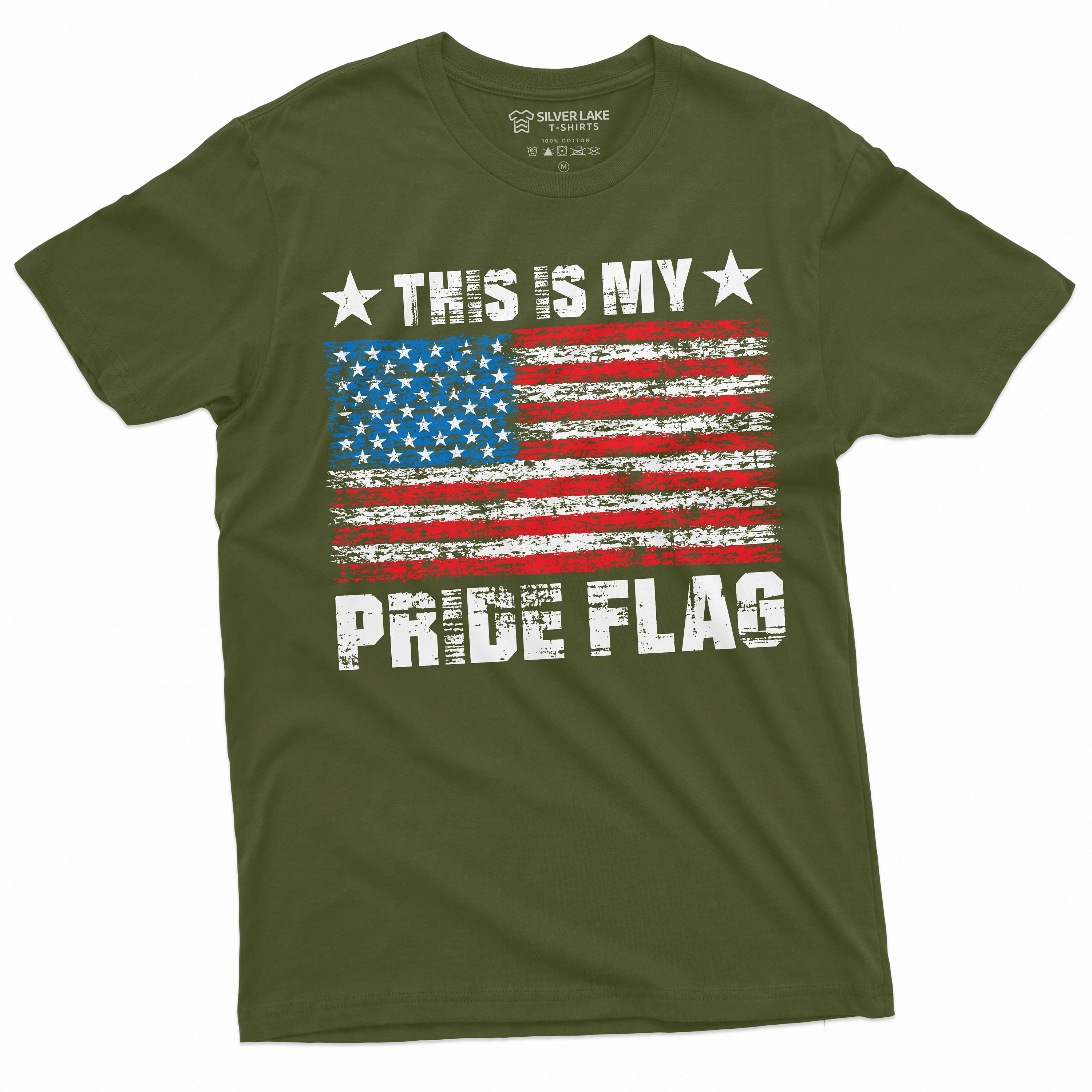 T-shirt Bandiera USA American Pride – 4 Luglio, Uomo, 100% Cotone, Nuova Senza Etichette