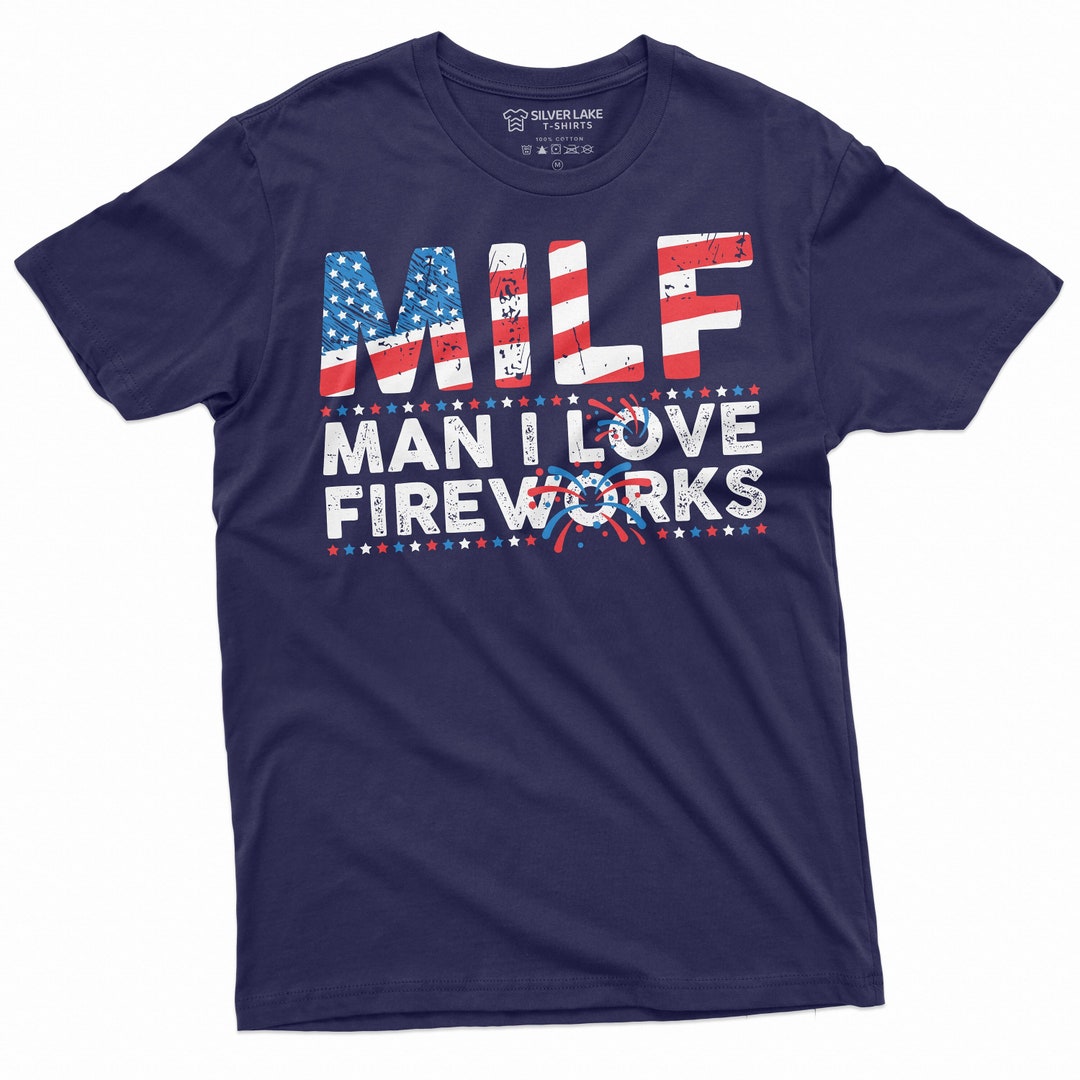 Men's Funny Fireworks T-shirt 4th of July Patriotic US Birthday