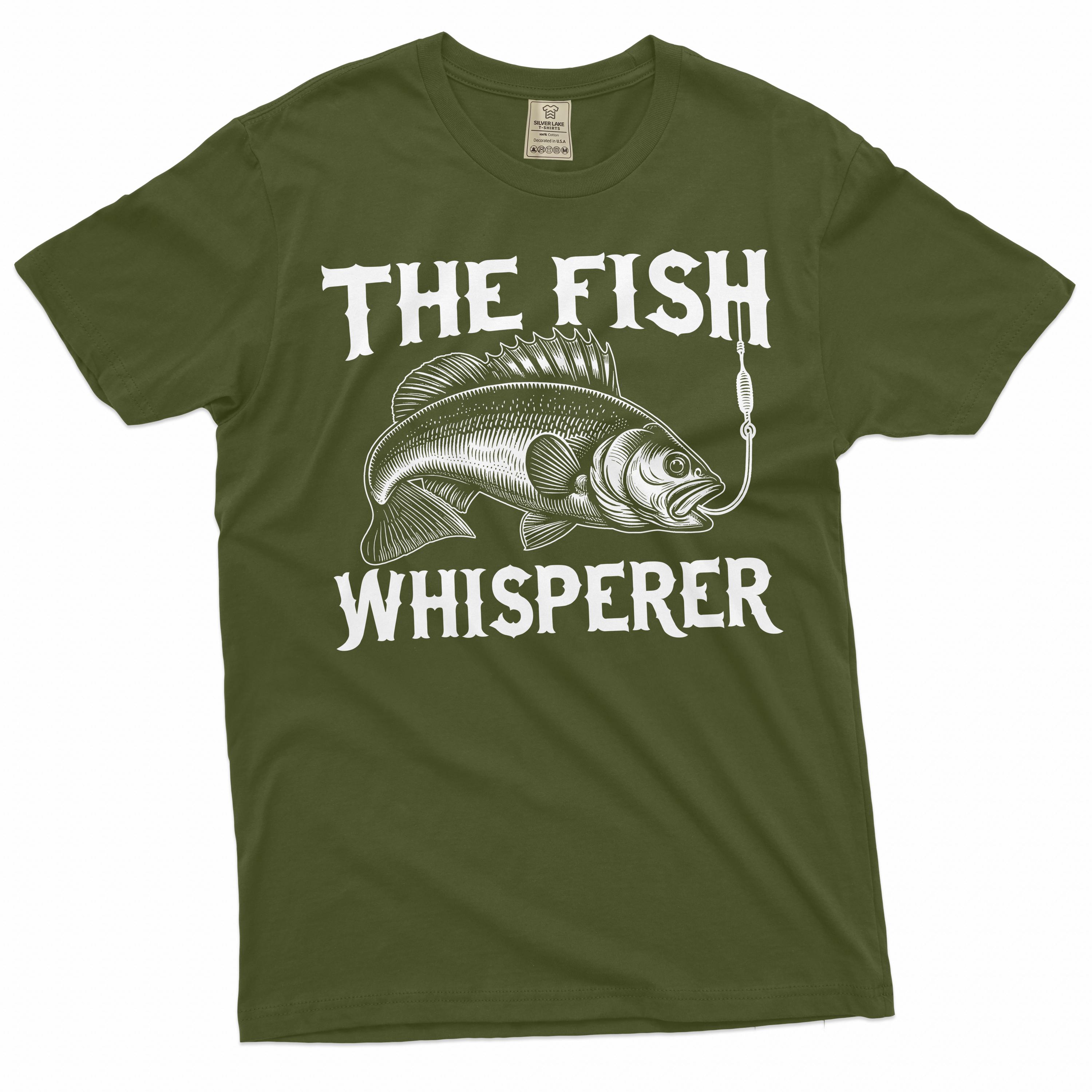 Men's Fishing T-shirt Funny Fishing Whisperer Grandpa Dad Husband