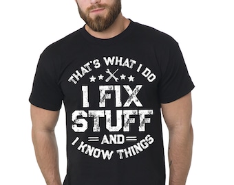 Funny 'I Fix Stuff' T-Shirt For Men - Mechanic Engineer Garage Tee In Military Green, 3XL - View #3