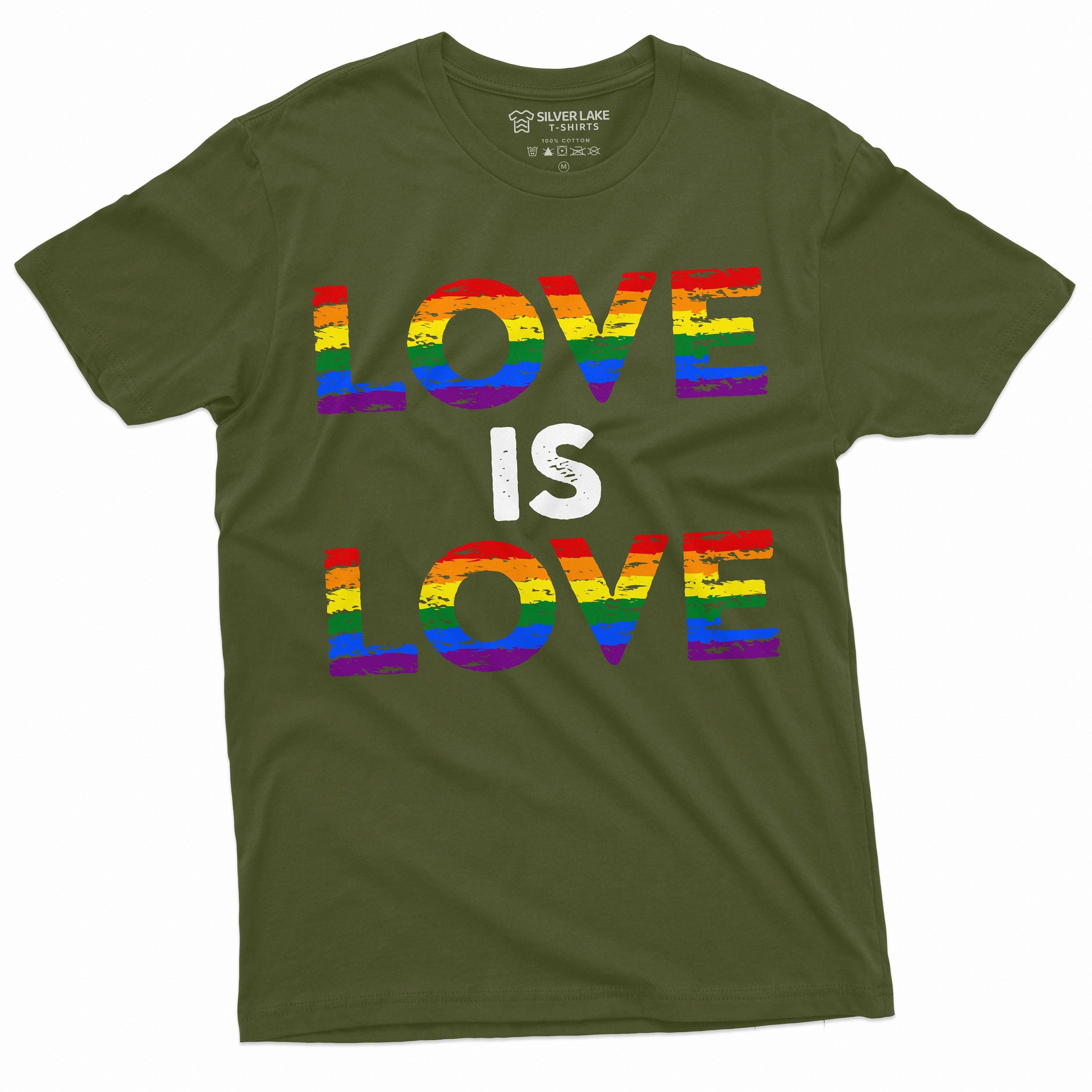 Love is Love LGBTQ T-shirt Gay Lesbian Unisex Mens Womens Tee