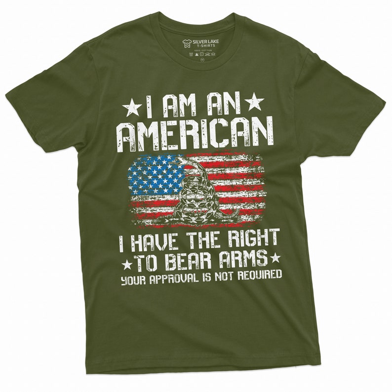 Camiseta patriótica de la Segunda Enmienda para hombre, derecho a portar armas, Constitución del 4 de julio, camiseta, camiseta con la bandera estadounidense de EE. UU., camiseta de regalo. imagen 1