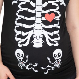 Halloween Skeleton Maternity Shirt Baby Girl X-ray Couple Matching
