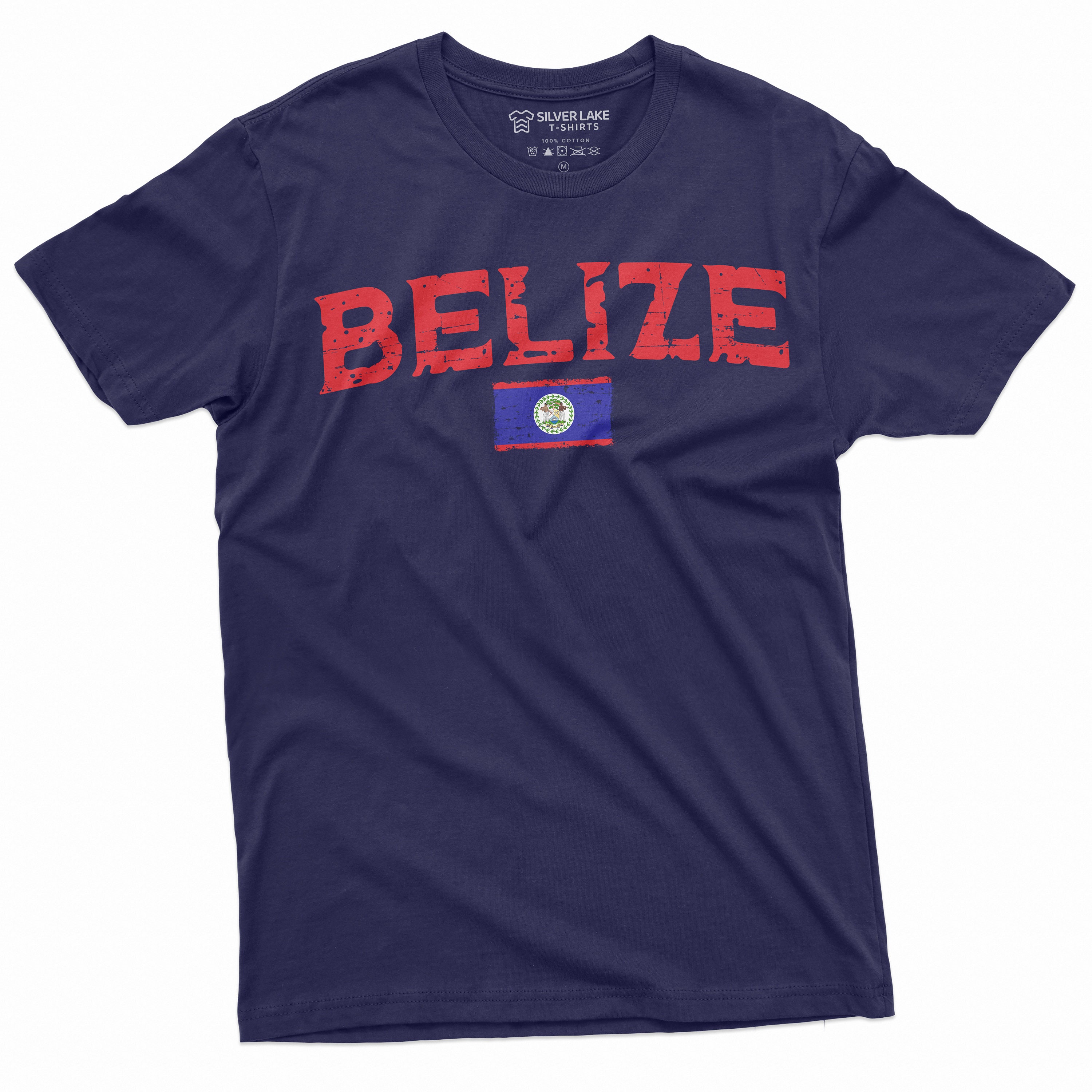 Men's Belize T-shirt Belizean Flag Patriotic Tee Flag Nation