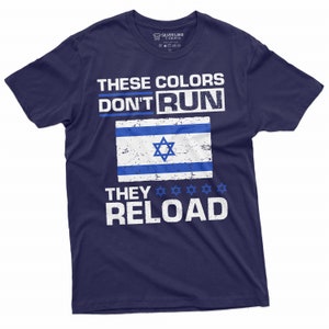 Men's Israel T-shirt These colors don't run Israeli flag patriotic tee IDF Israeli army tee shirt image 4