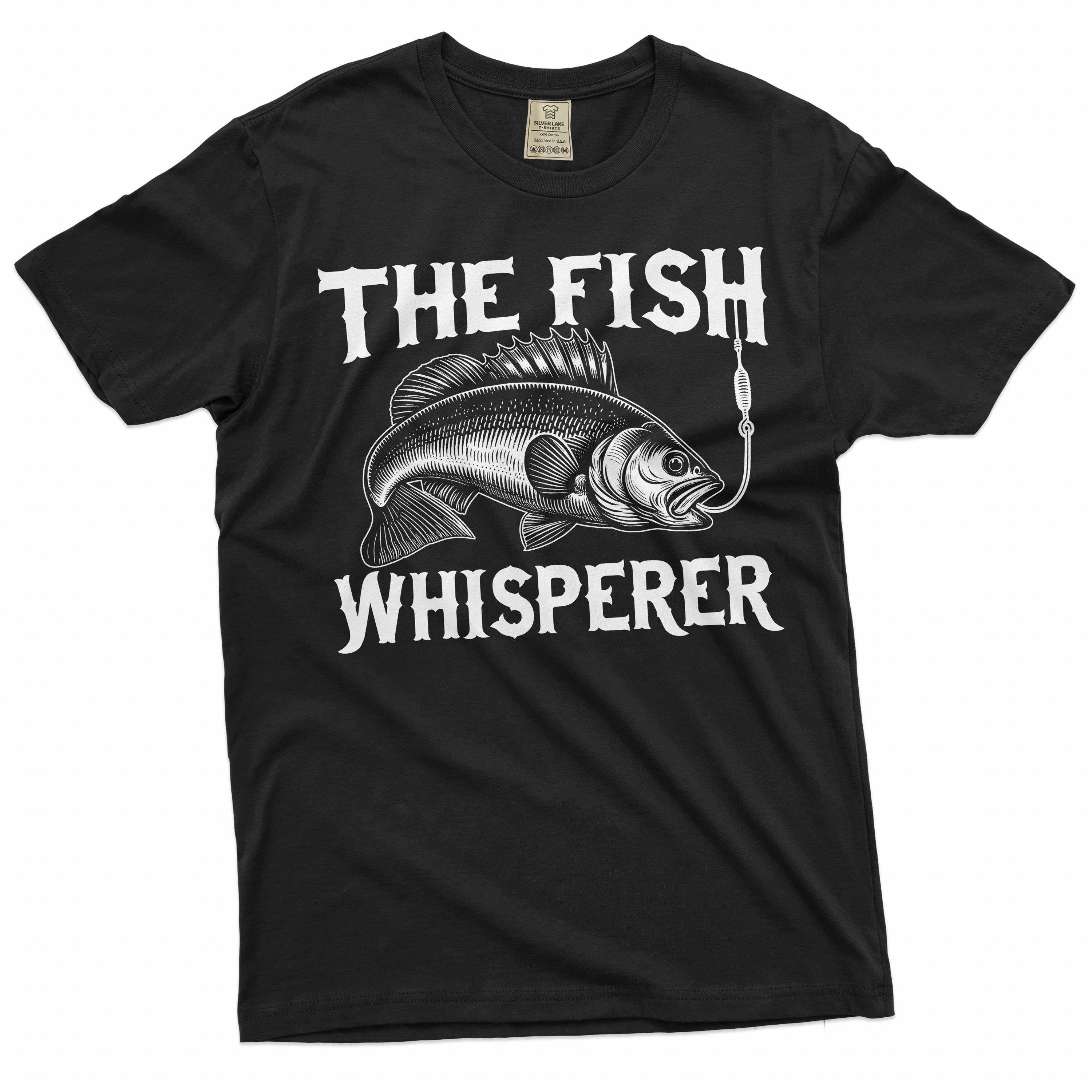 Men's Fishing T-shirt Funny Fishing Whisperer Grandpa Dad Husband