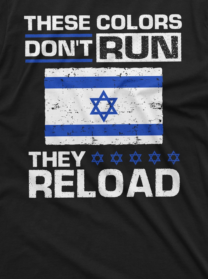 Men's Israel T-shirt These colors don't run Israeli flag patriotic tee IDF Israeli army tee shirt image 3