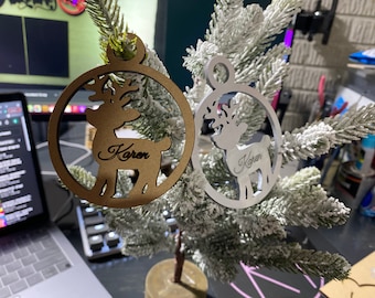 Reindeer Ornament SVG Digital File - easy Christmas file - laser engrave