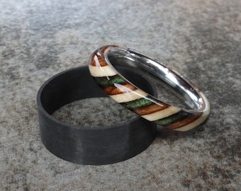 Wood 4mm wide Ring - Hand Made Wood Rings - Variety of Color Options and ring sizes