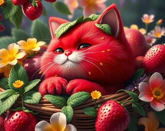 Strawpurry Cat