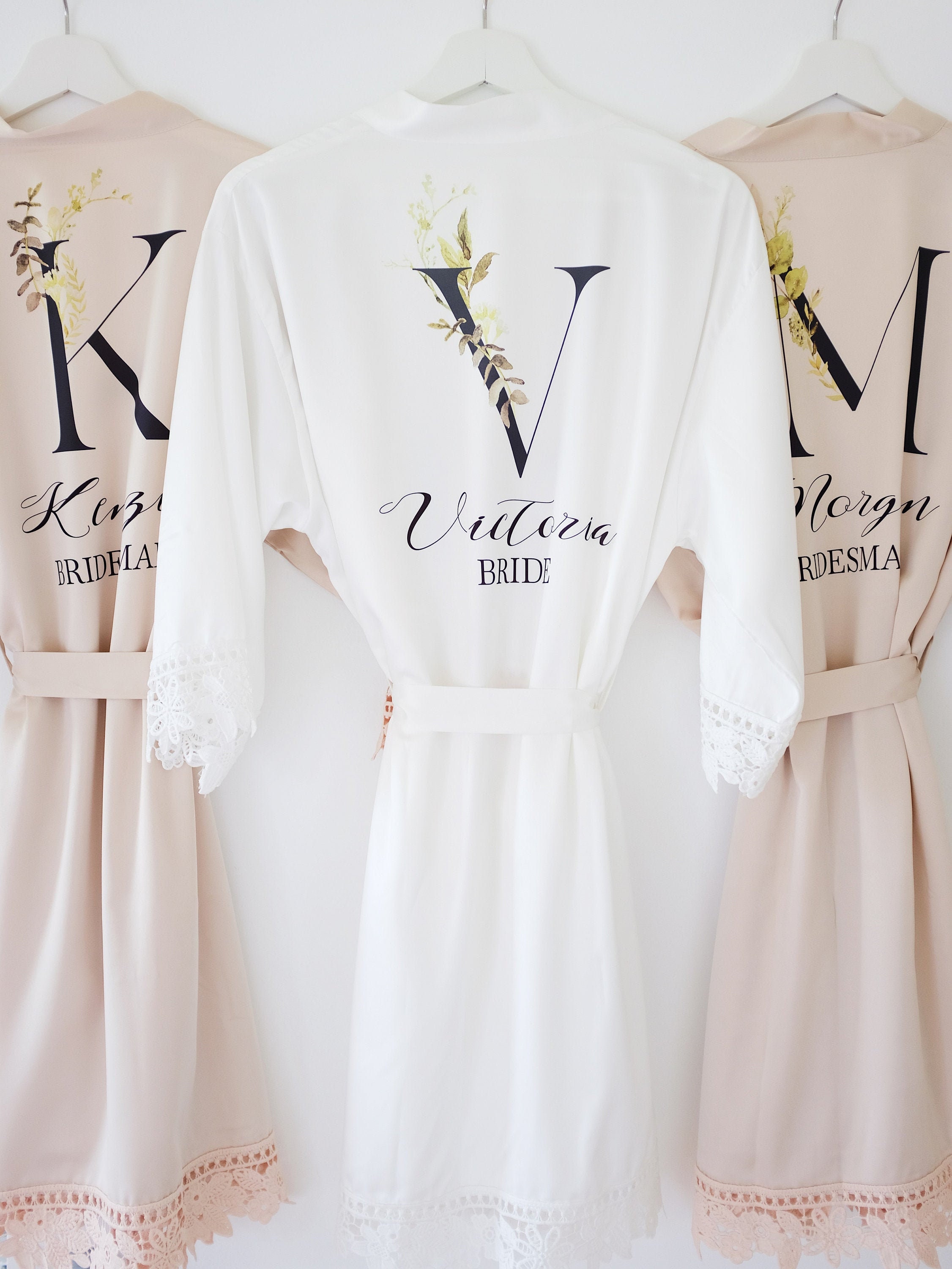 Silky Lace Bridesmaid Robes | Bridal Gown | Bridal Party Robe | Weddi…