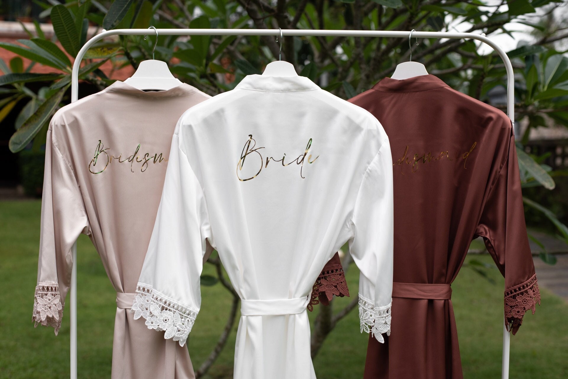 Silky Lace Robe | Bridesmaid Robes | Bridal Robe | Bridal Party Robes…