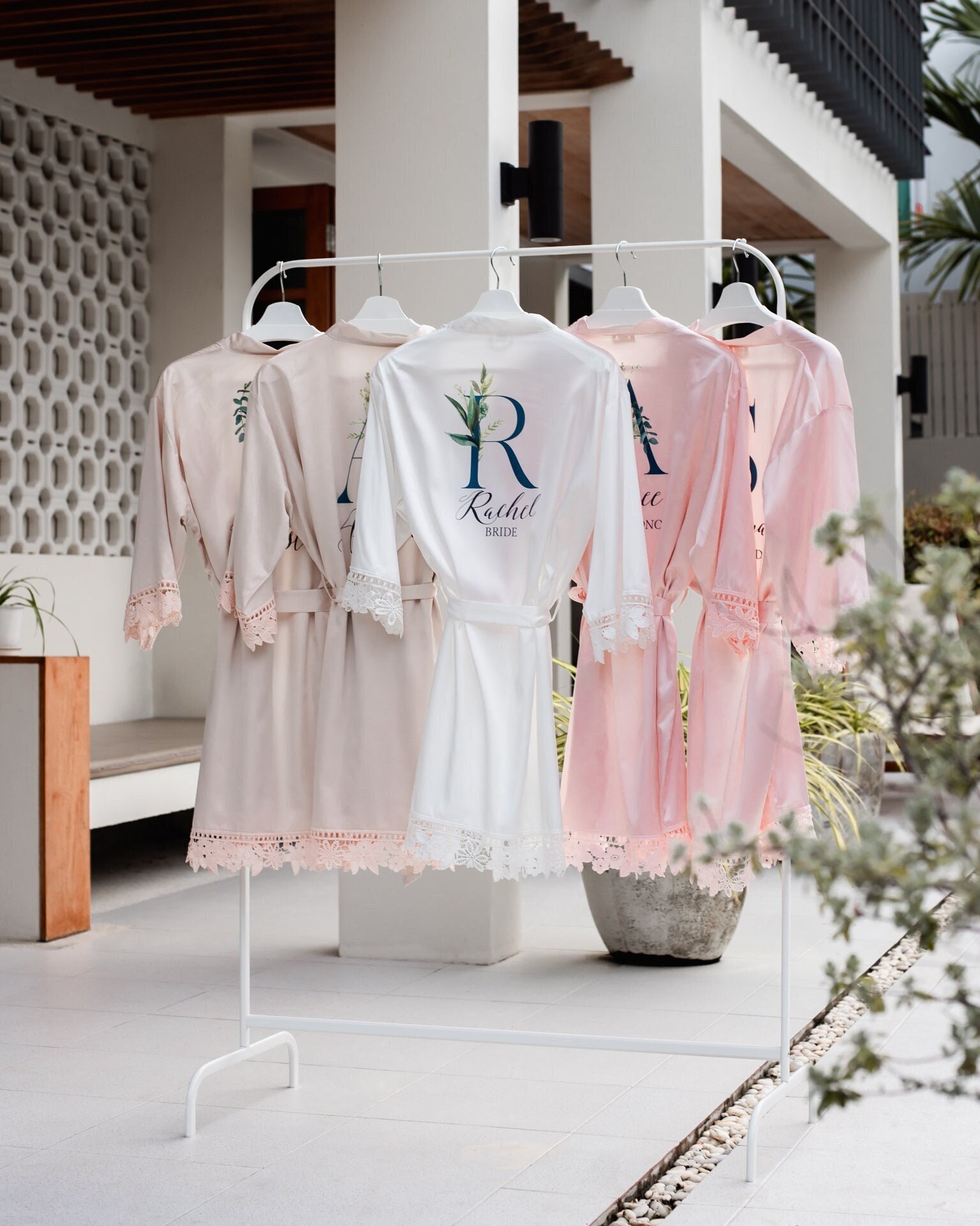 Bridesmaid Robes | Silky Lace Bridal Robe | Bridal Party Robes | Brid…