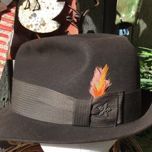 Vintage shops 1950s Mens Champ Felted Fedora, Feel the Felt, “Kasmir” finish “Lid”