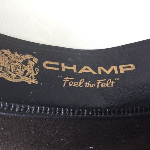 Vintage shops 1950s Mens Champ Felted Fedora, Feel the Felt, “Kasmir” finish “Lid”