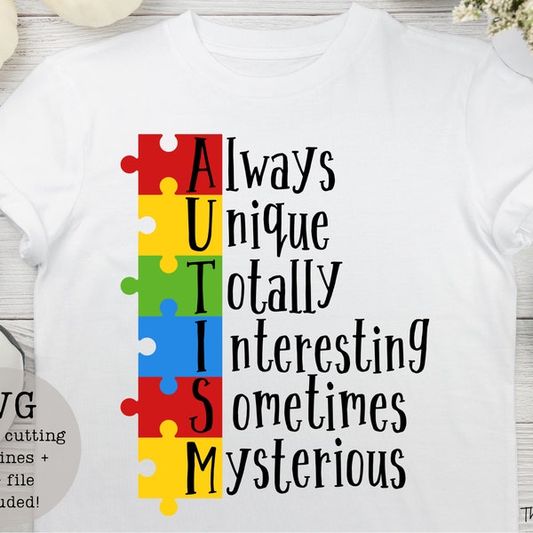 Always Unique totally interesting sometimes mysterious SVG/PNG/ autism awareness/sales/digital downloads/custom prints/autism mom/autism dad