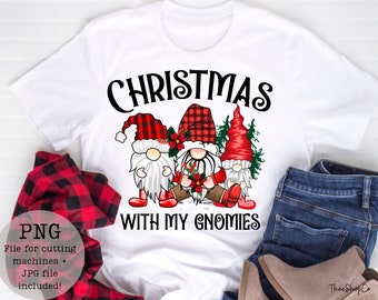 Christmas with my Gnomes PNG/jpg/digital downloads/christmas/gnomes/santa life/santa/sales