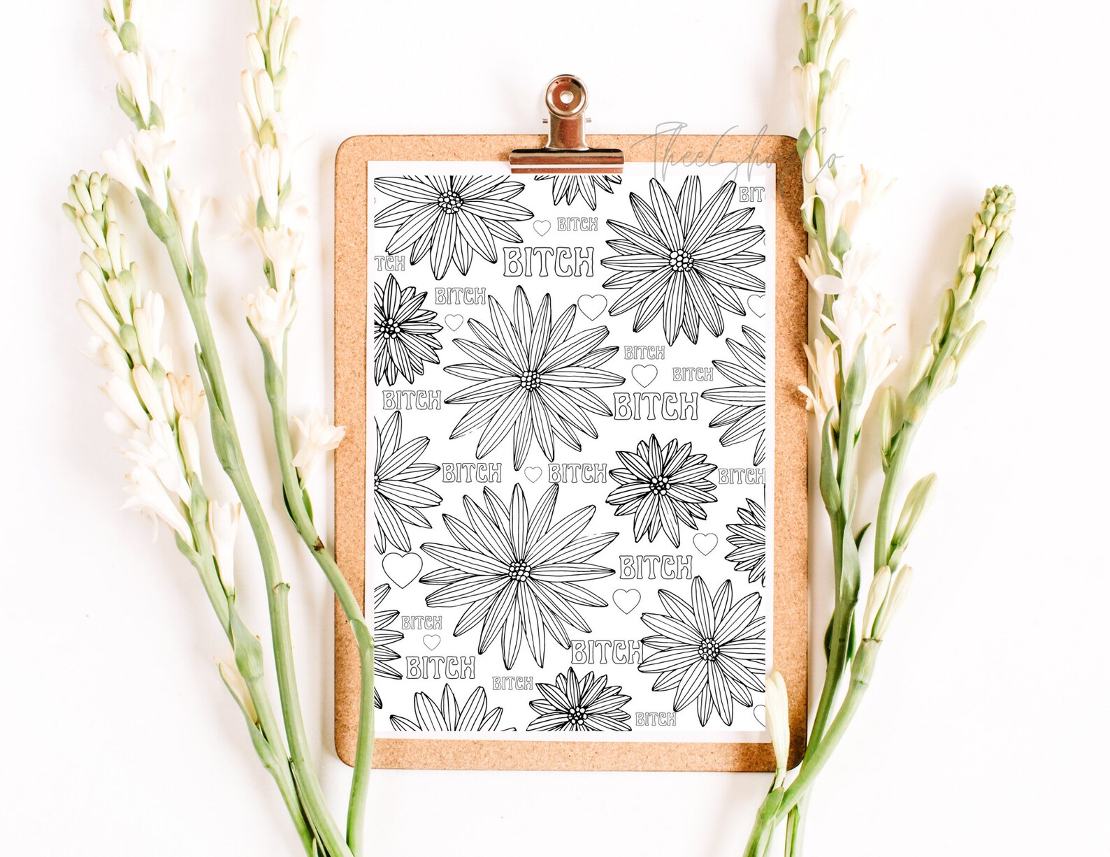 Bitch Coloring Pages/ Printable/ Printable Art/ Digital Art/ Adult ...