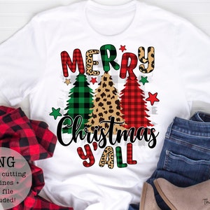 Merry Christmas ya&#39;ll PNG/ JPG/digital download/sales/sale/christmas downloads/christmas/digital prints/christmas trees