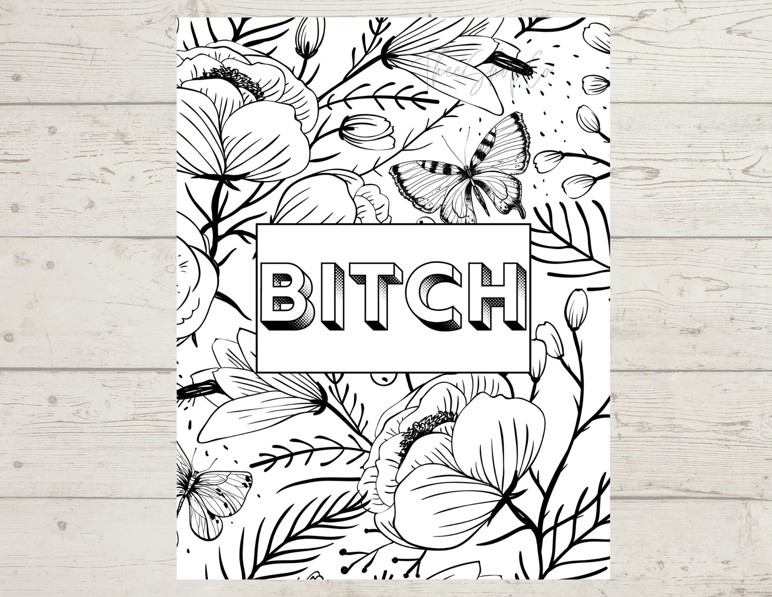 Bitch Coloring Pages/ Printable/ Printable Art/ Digital Art/ Adult ...
