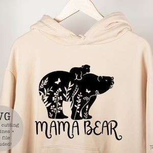 Mama bear SVG PNG/digital downloads/silhouette/png/svg/Cricut/sales/design/custom/mini bear