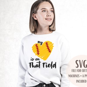 My heart is on the that field SVG PNG/digital downloads/svg files/softball quotes/sublimation