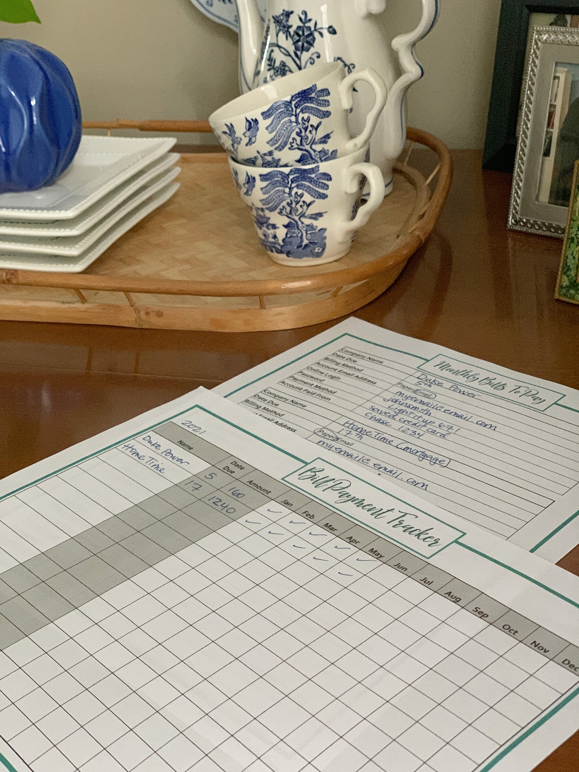 Printable Monthly Bill Tracker and Checklist With Password Organizer - Etsy