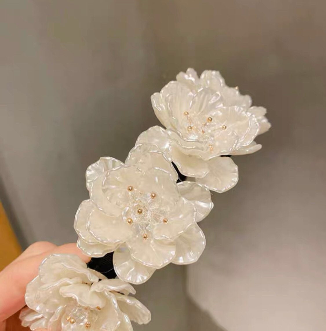 Handmade Cotton Elastic Pearl Headband 40