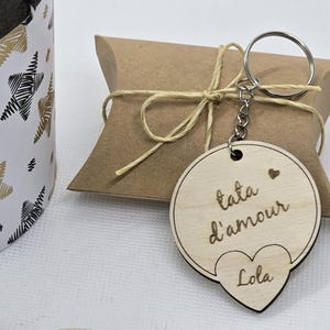 Porte-clés personnalisé avec prénom, tata d'amour, maman, mamie, papa, papy tonton;;;;