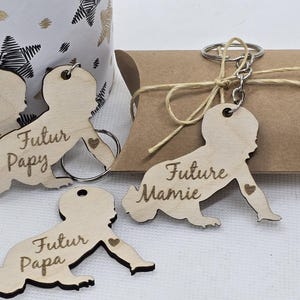 Porte-clés personnalisé - annonce grossesse - cadeau naissance - bébé nouveau né - maternité
