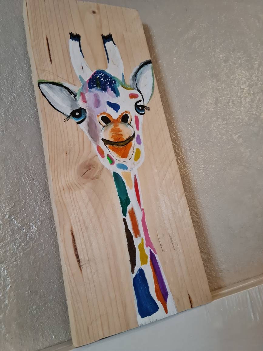 Decoration Maison Moderne Peinture Acrylique sur Planche Bois Art Abstrait