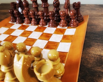 Leder Schach Set